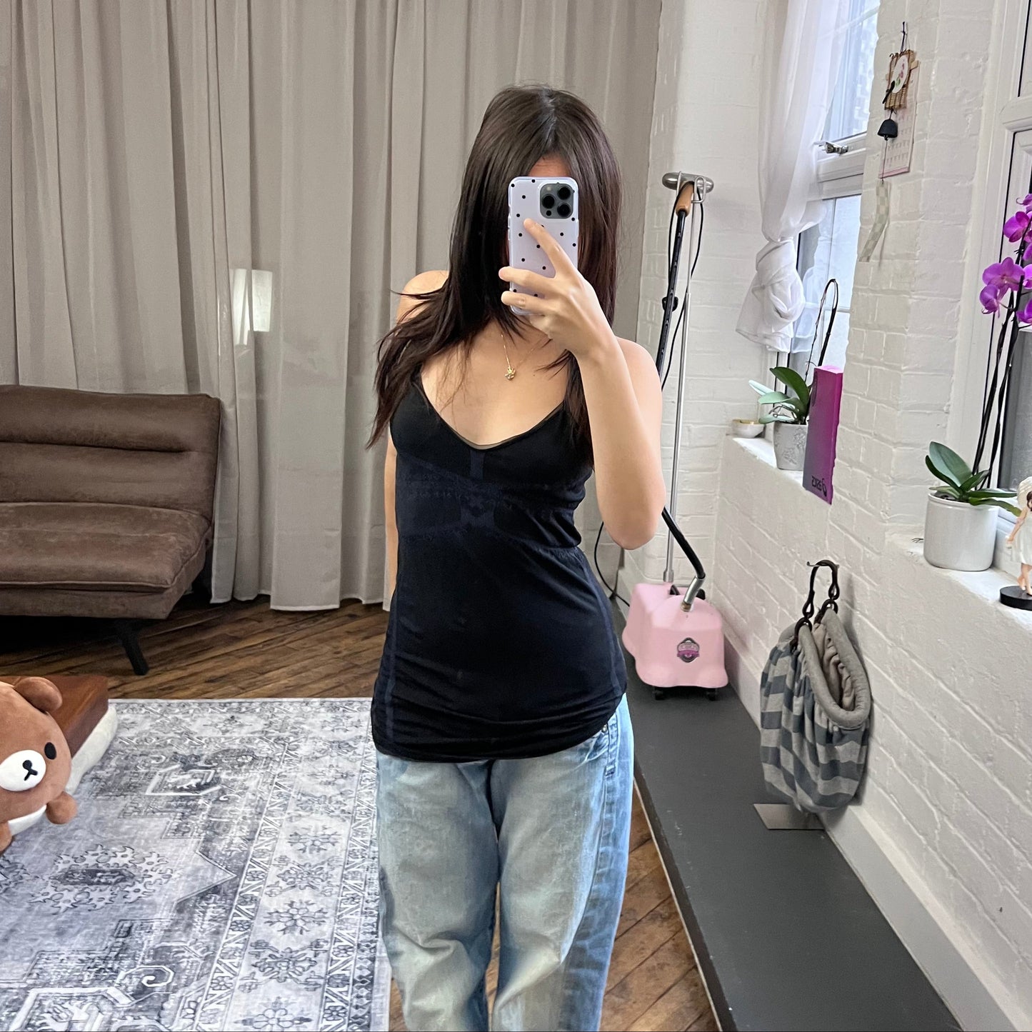 marithe francois girbaud navy fitted long camisole/mini dress