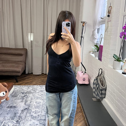 marithe francois girbaud navy fitted long camisole/mini dress