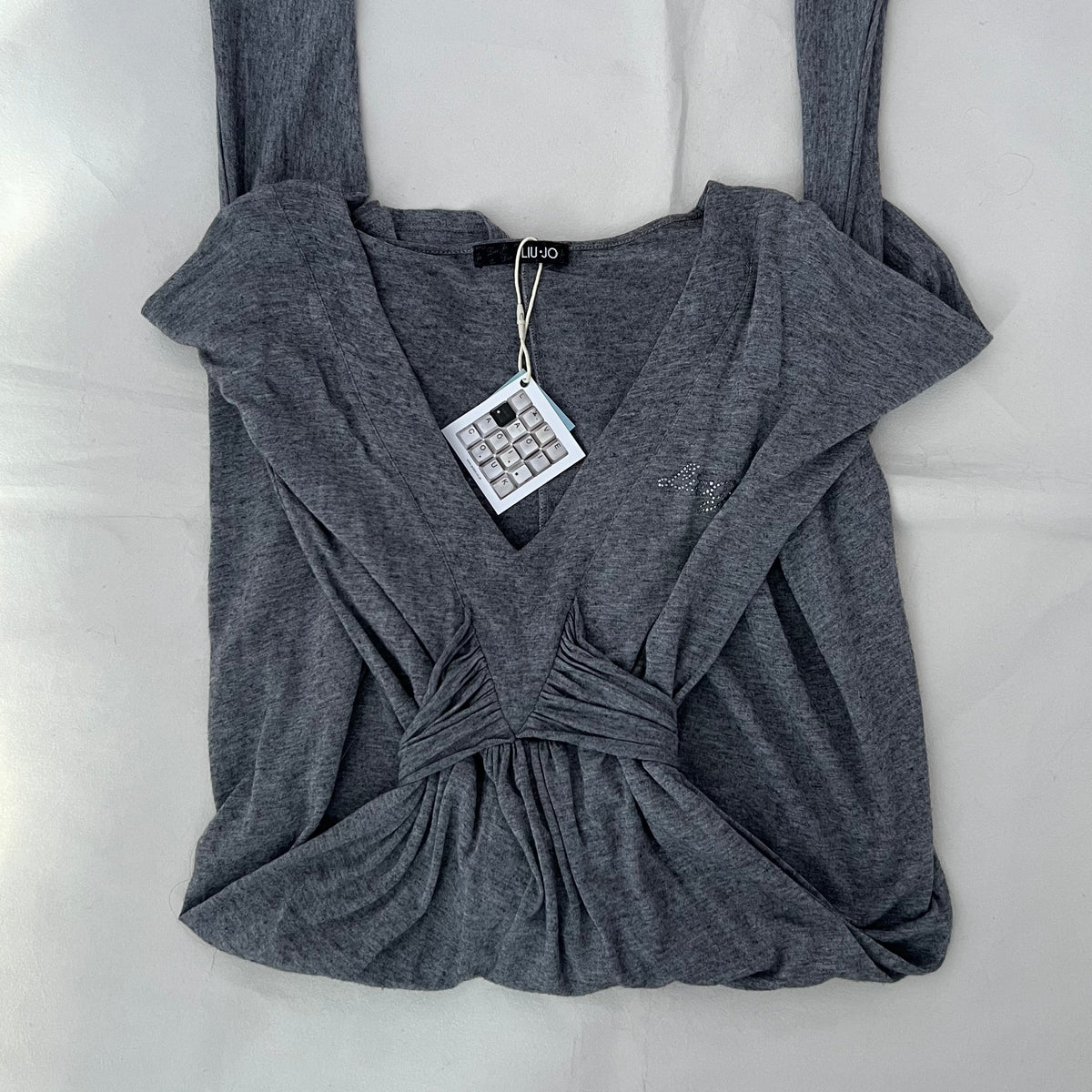 Liu Jo Grey Wool Blend Dreamy Romantic Midi Dress