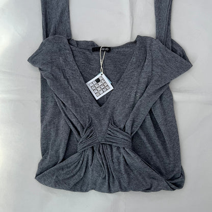 Liu Jo Grey Wool Blend Dreamy Romantic Midi Dress