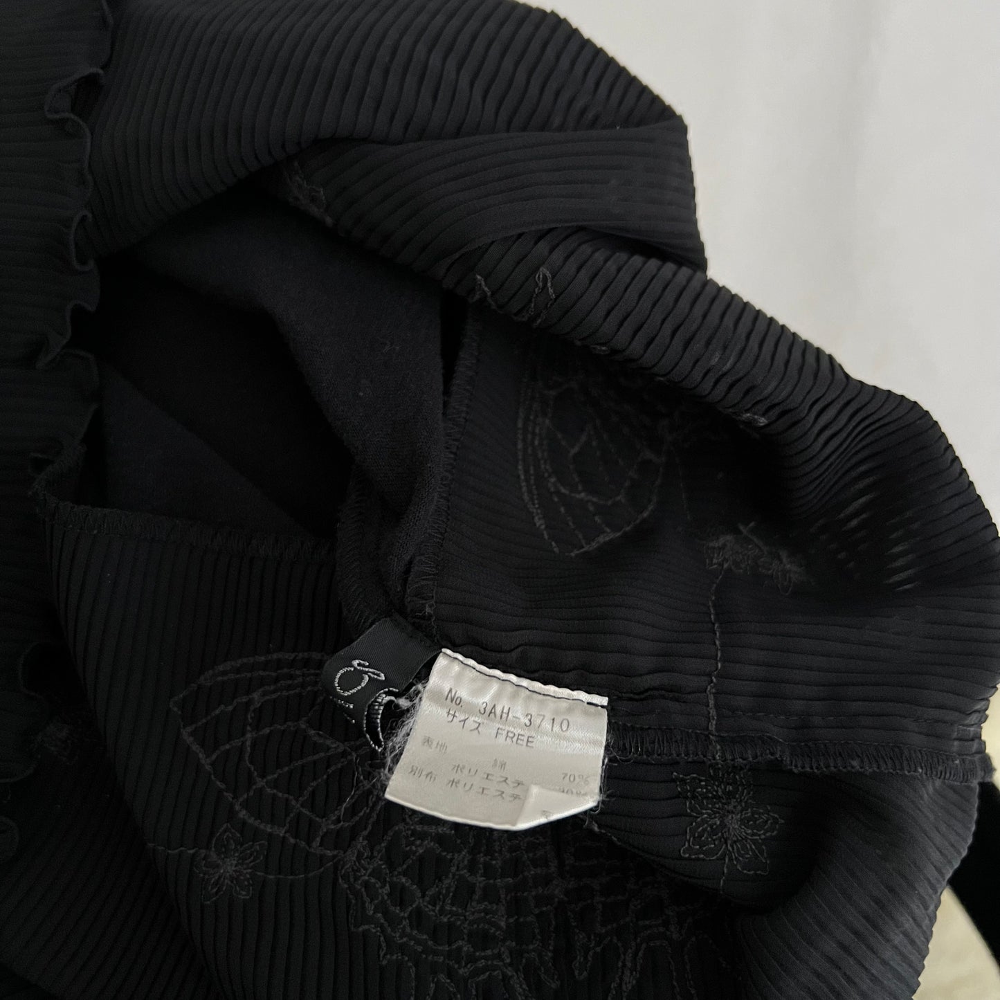 Hysteric Glamour Black Frill Pleated Butterfly Embroidery Criss Cross Long Camisole Top