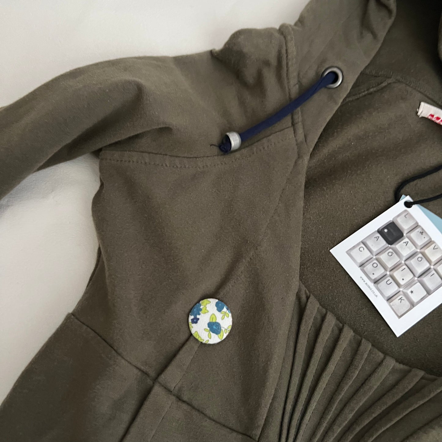 Khaki Miss Sixty Pleated Fitted Sweater Hoodie