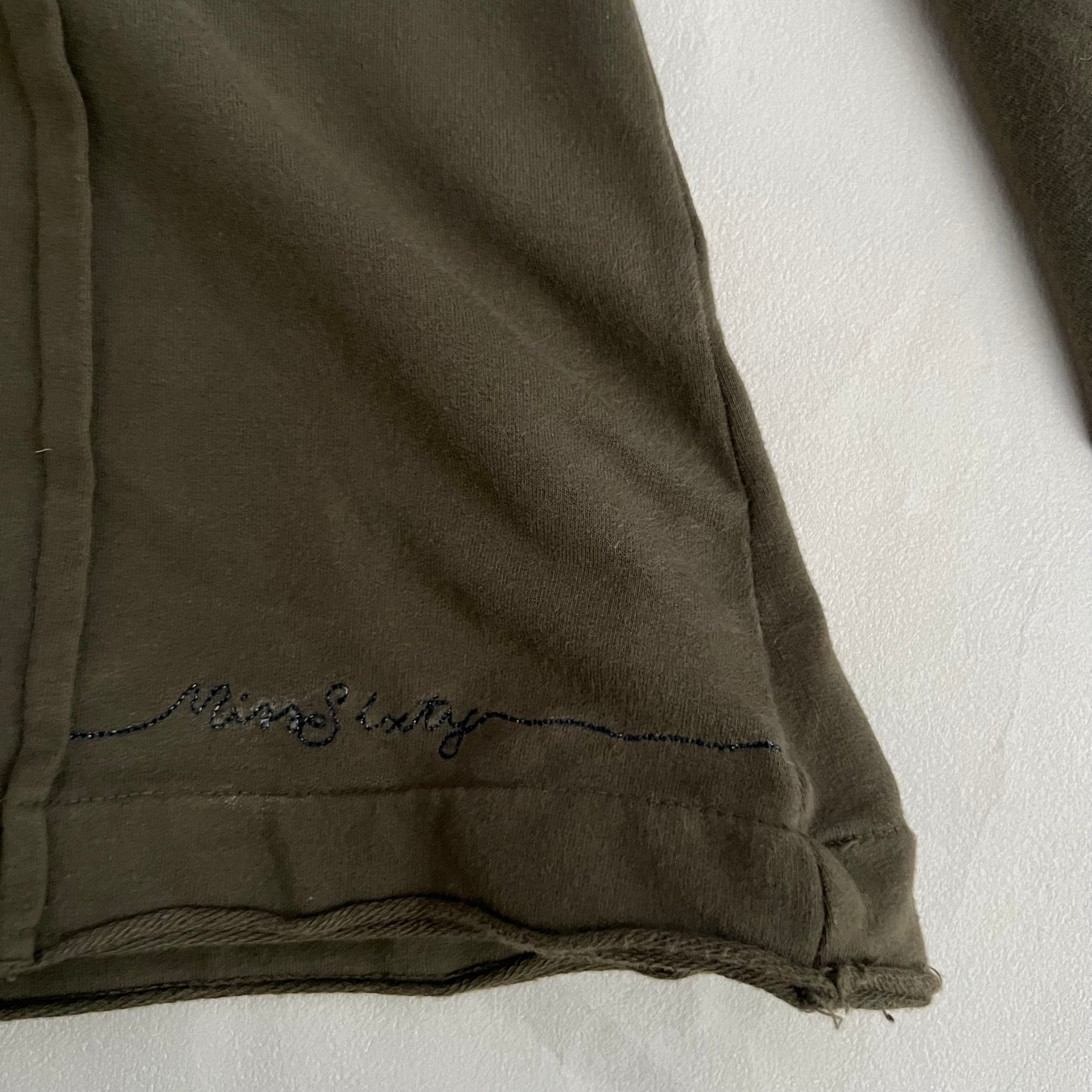 Khaki Miss Sixty Pleated Fitted Sweater Hoodie