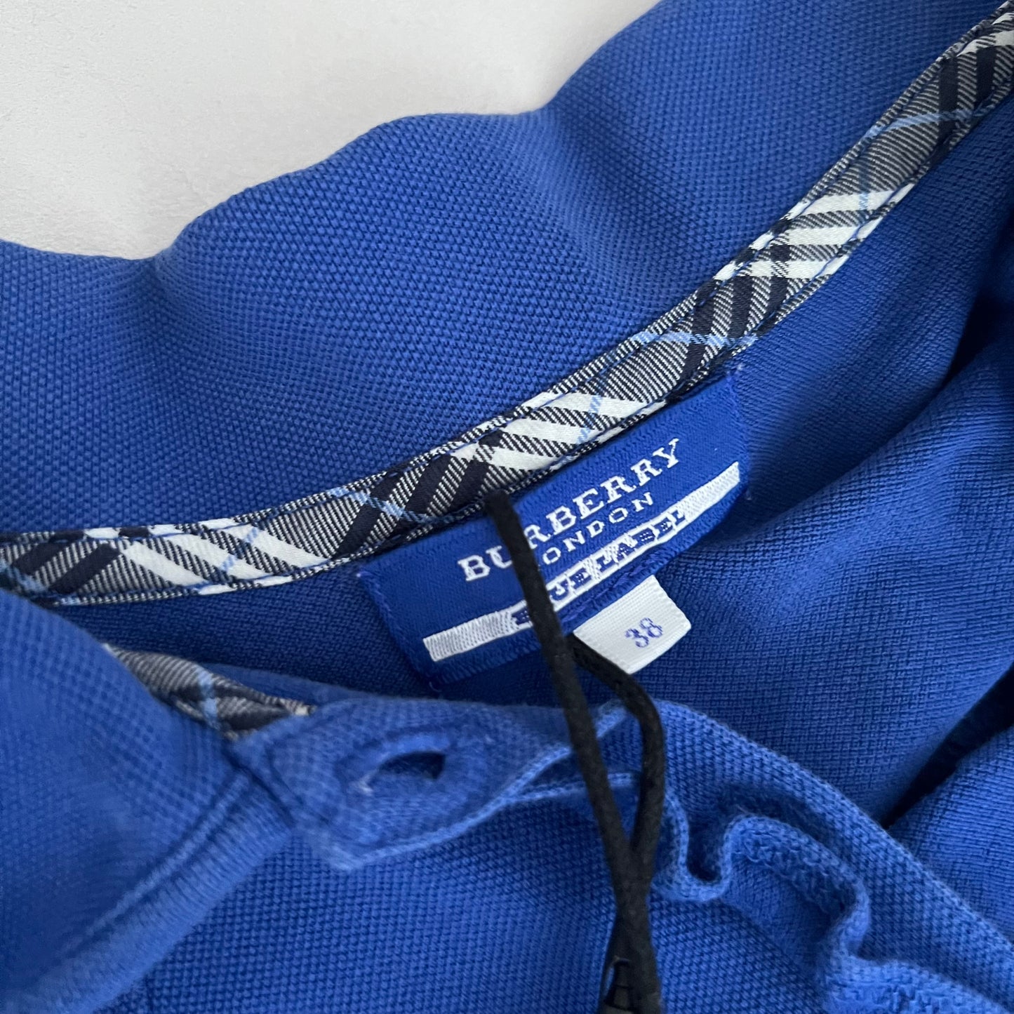 Burberry Blue Label Cobalt Blue Puff Sleeve Collared Polo Shirt
