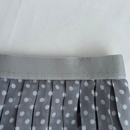 Purple Grey Benetton Pleated Tiered Polka Dot Mini Skirt