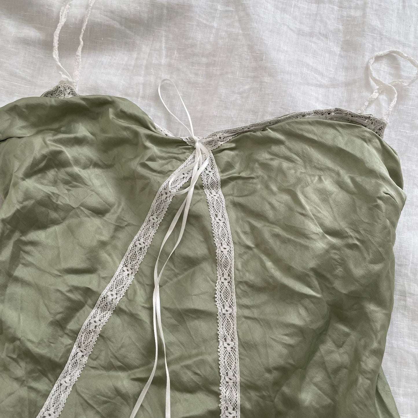 pianori silk fairy eurosummer pistachio green lacey camisole