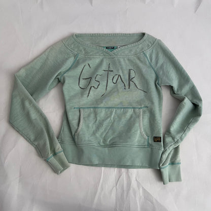 G-star Raw Mint Sea Green Wide Neck Sweater