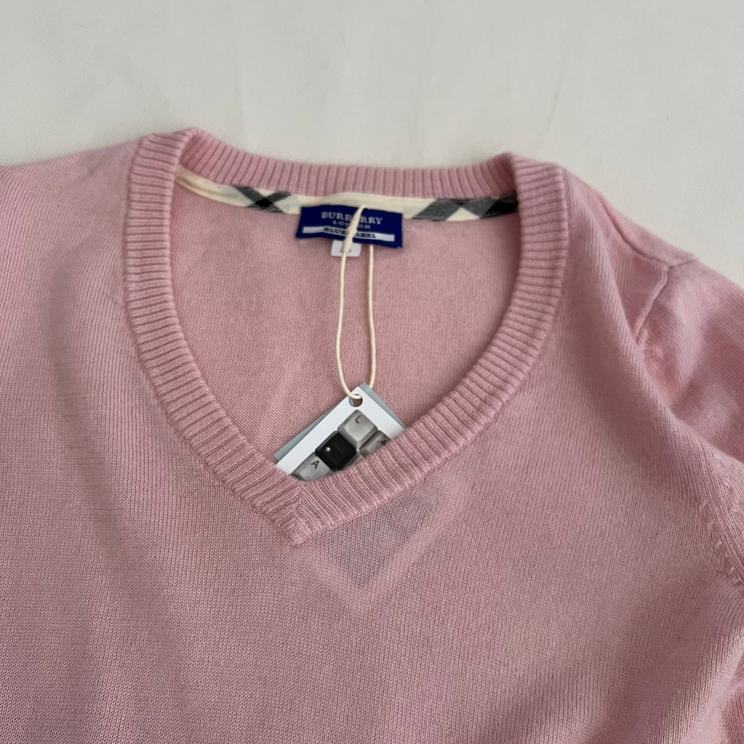 Burberry Blue Label Candy Pink Long Sleeve Wool Knit Sweater