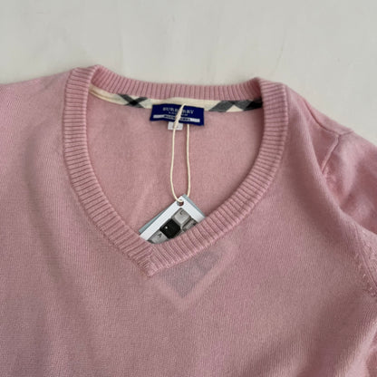 Burberry Blue Label Candy Pink Long Sleeve Wool Knit Sweater