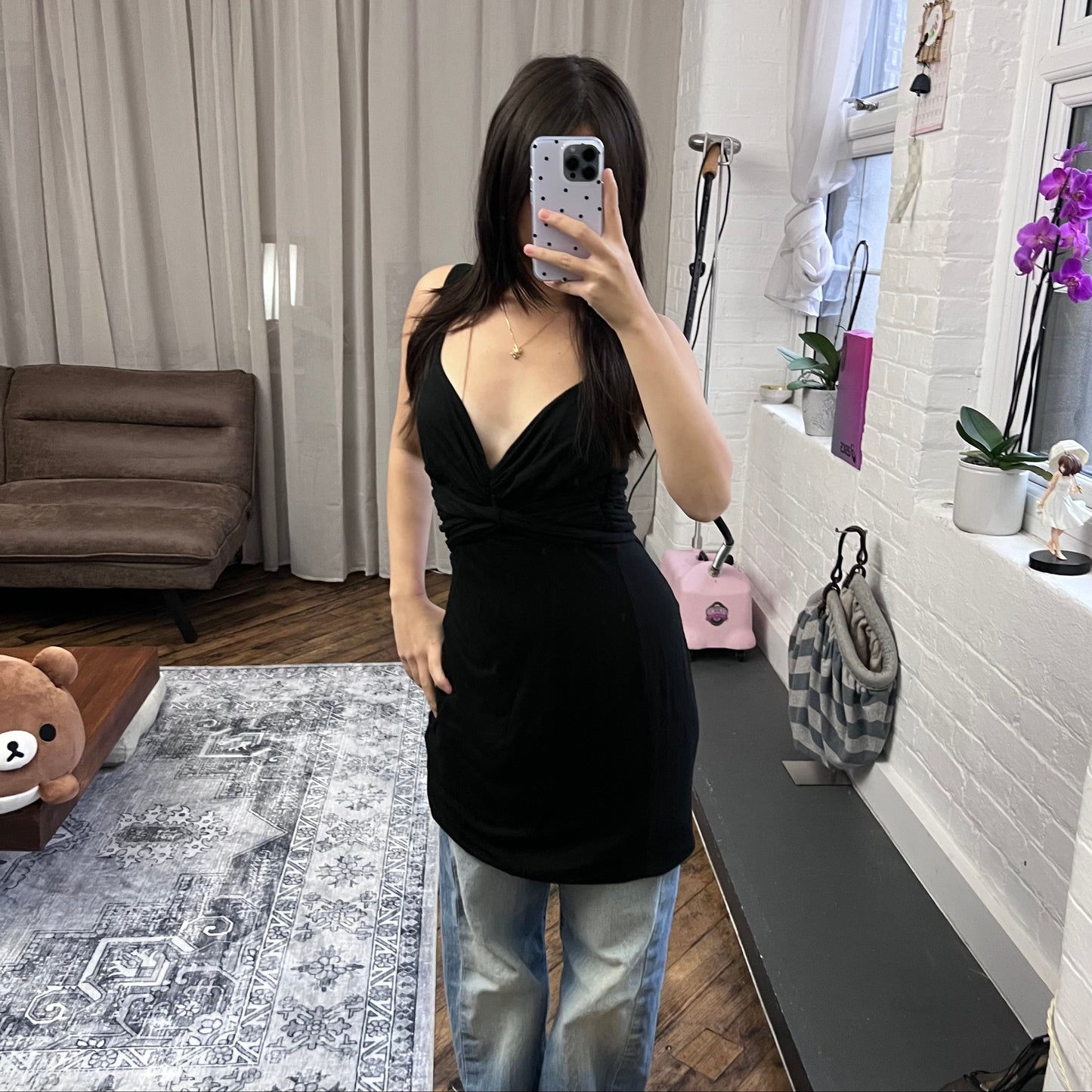 miss sixty black draped long ribbon wrap bust maxi dress