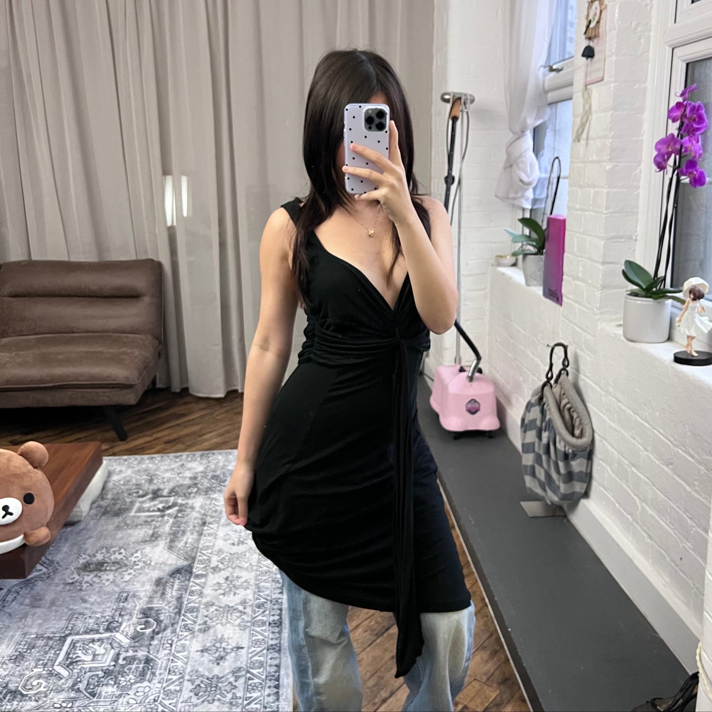 miss sixty black draped long ribbon wrap bust maxi dress