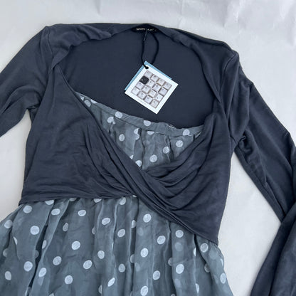 Montana Grey Wrap Bolero Polka Dot Bubble Hem Dress