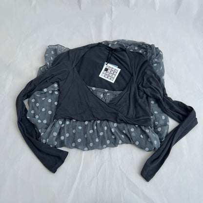 Montana Grey Wrap Bolero Polka Dot Bubble Hem Dress
