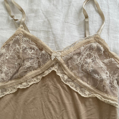 beige morgan de toi lacey bust bow charm camisole