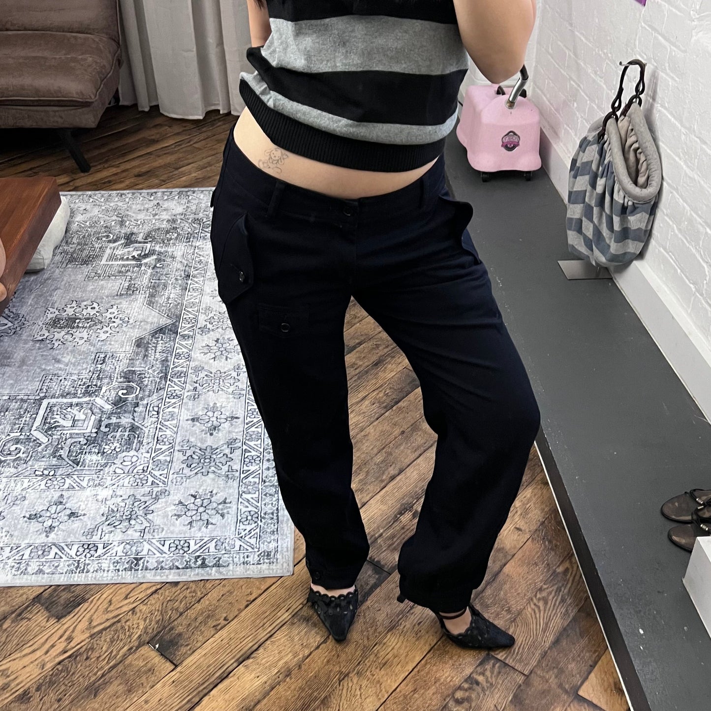 zucca asymmetric navy wool suit cuffed ankle trousers