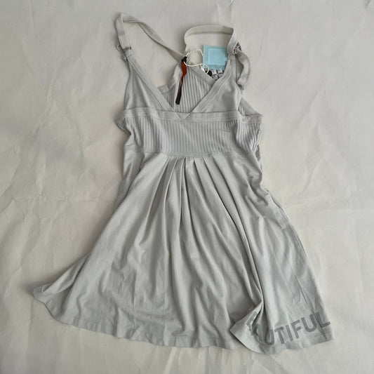 Cop Copine Grey White Beautiful Text Pleated Tunic Babydoll Top