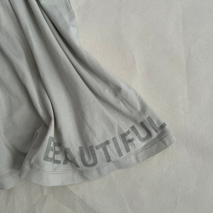 Cop Copine Grey White Beautiful Text Pleated Tunic Babydoll Top