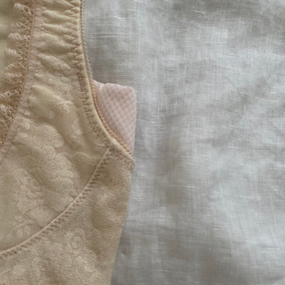 coquette chabi apricot beige lacey bow charm bralette