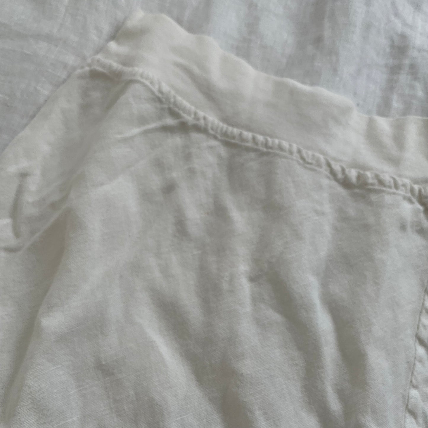 vintage linen blend white cottage prairie ruffle detail midi skirt
