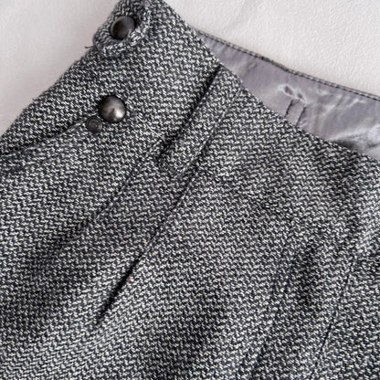 Jennyfer Grey Gold Thread Herringbone Button Charm Accent Mini Shorts