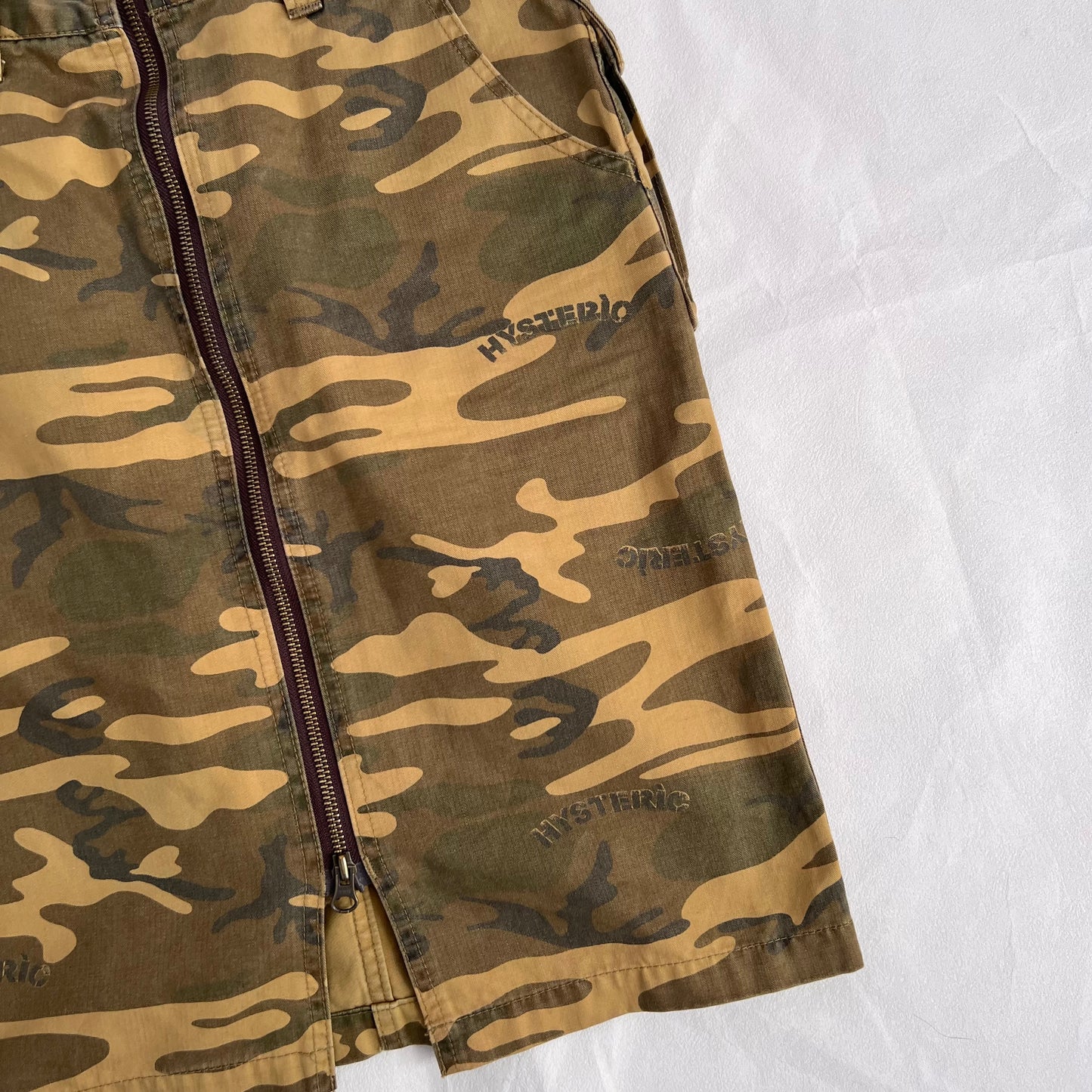Hysteric Glamour Khaki Mustard Camo Midi Skirt