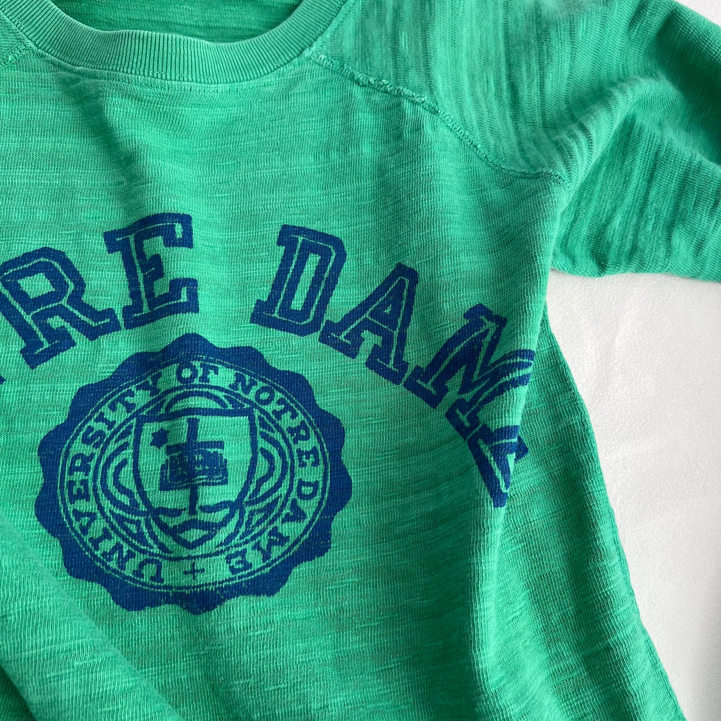 Vintage Kapital Green Blue Kapital Embroidery Graphic Striped Jumper