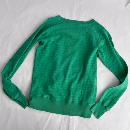 Vintage Kapital Green Blue Kapital Embroidery Graphic Striped Jumper