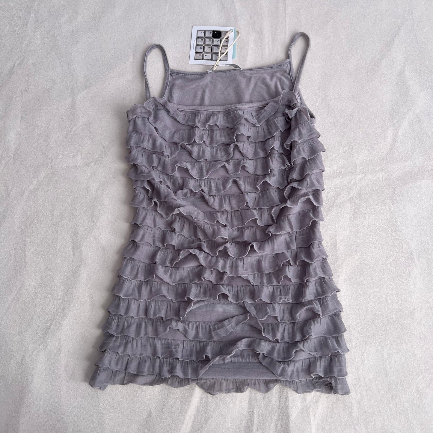 Promod Dreamy Purple Tiered Ruffle Frill Fitted Camisole