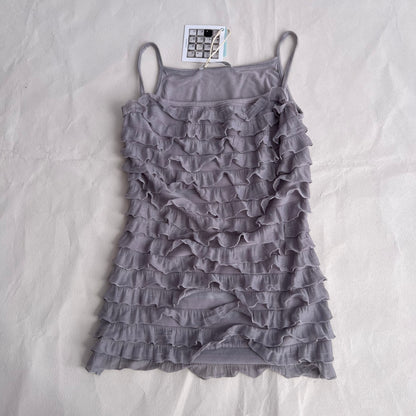 Promod Dreamy Purple Tiered Ruffle Frill Fitted Camisole