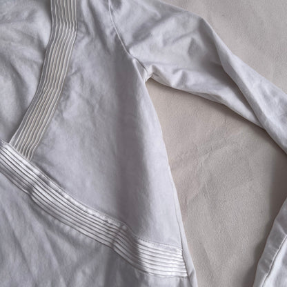 Mexx White Balletcore Wrap Style Long Sleeve Fitted Top