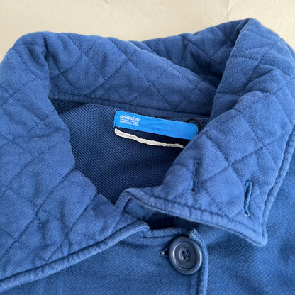 Adidas Navy Blue Double Breasted Funnel Neck Asymmetric Belted Hem Jacket