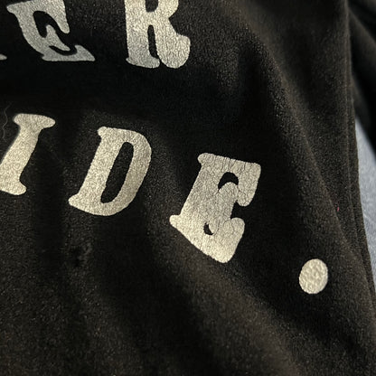 90s vintage hysterics black hook and eye graphic print text long sleeve top