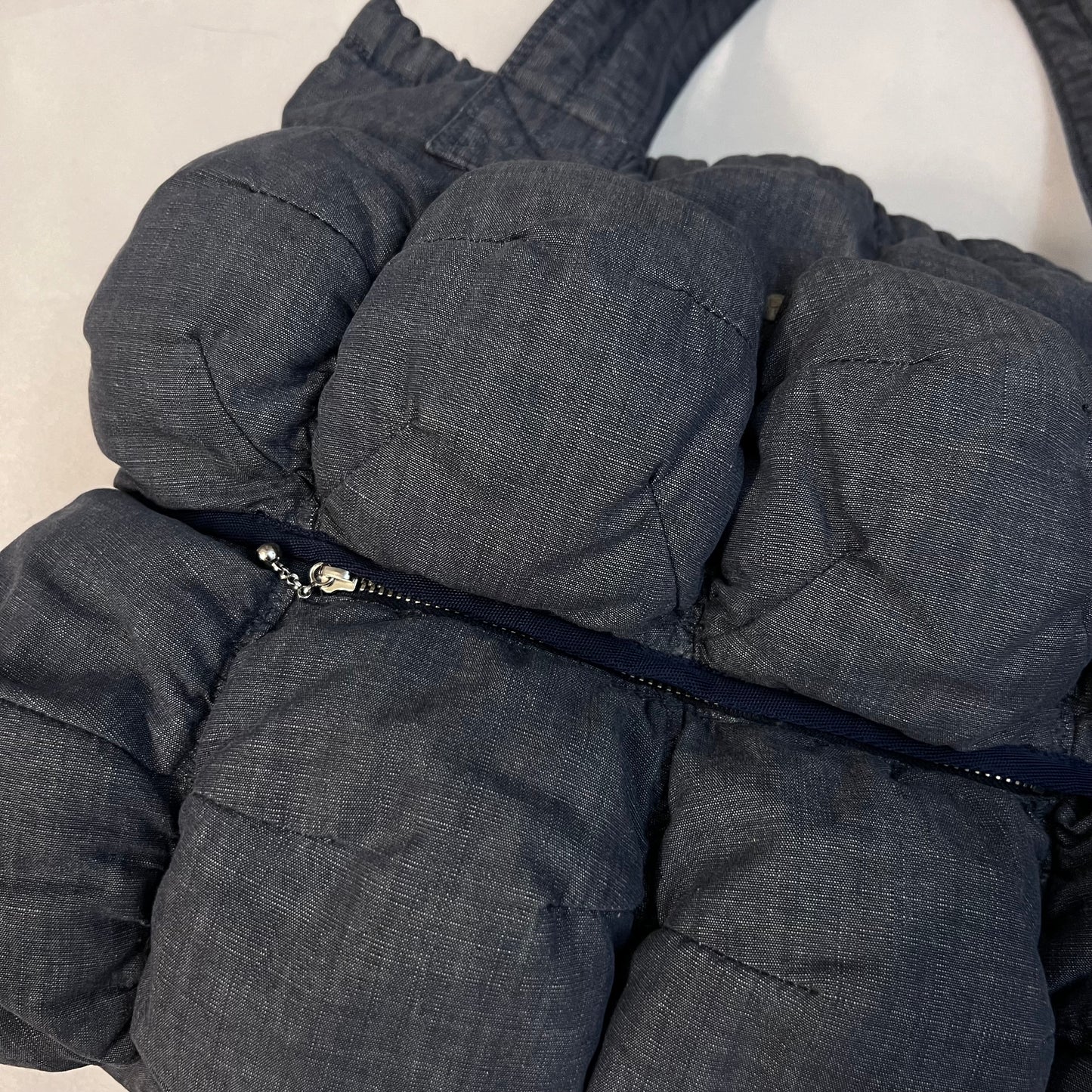 marithe francois girbaud cotton denim blue pokachu multi pocket tote bag