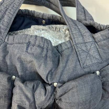 marithe francois girbaud cotton denim blue pokachu multi pocket tote bag