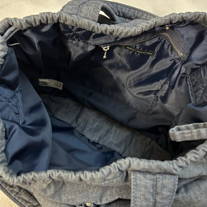 marithe francois girbaud cotton denim blue pokachu multi pocket tote bag