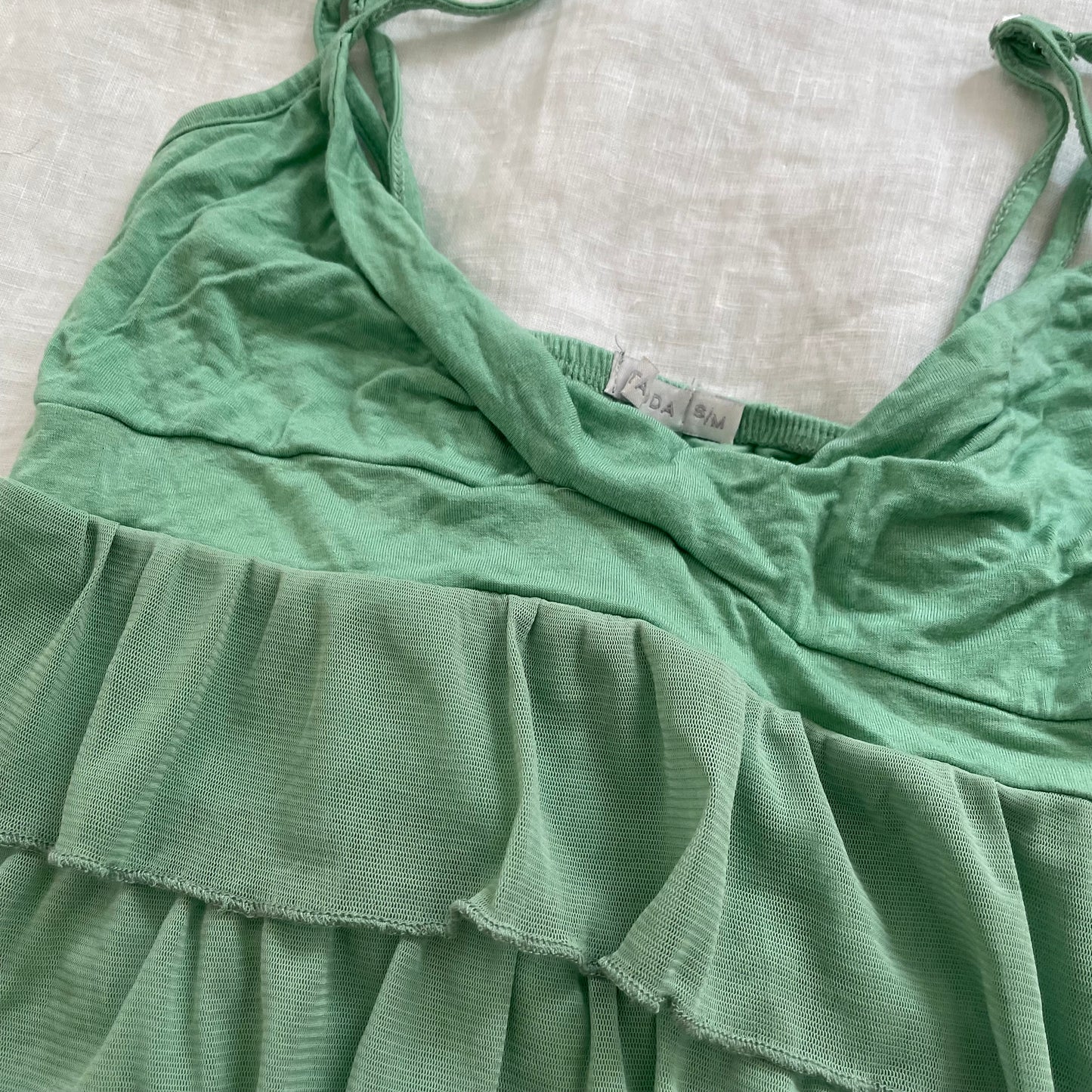 fairy eurosummer zeta moda boho fairy green ruffle tiered camisole