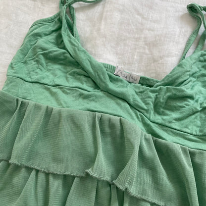 fairy eurosummer zeta moda boho fairy green ruffle tiered camisole