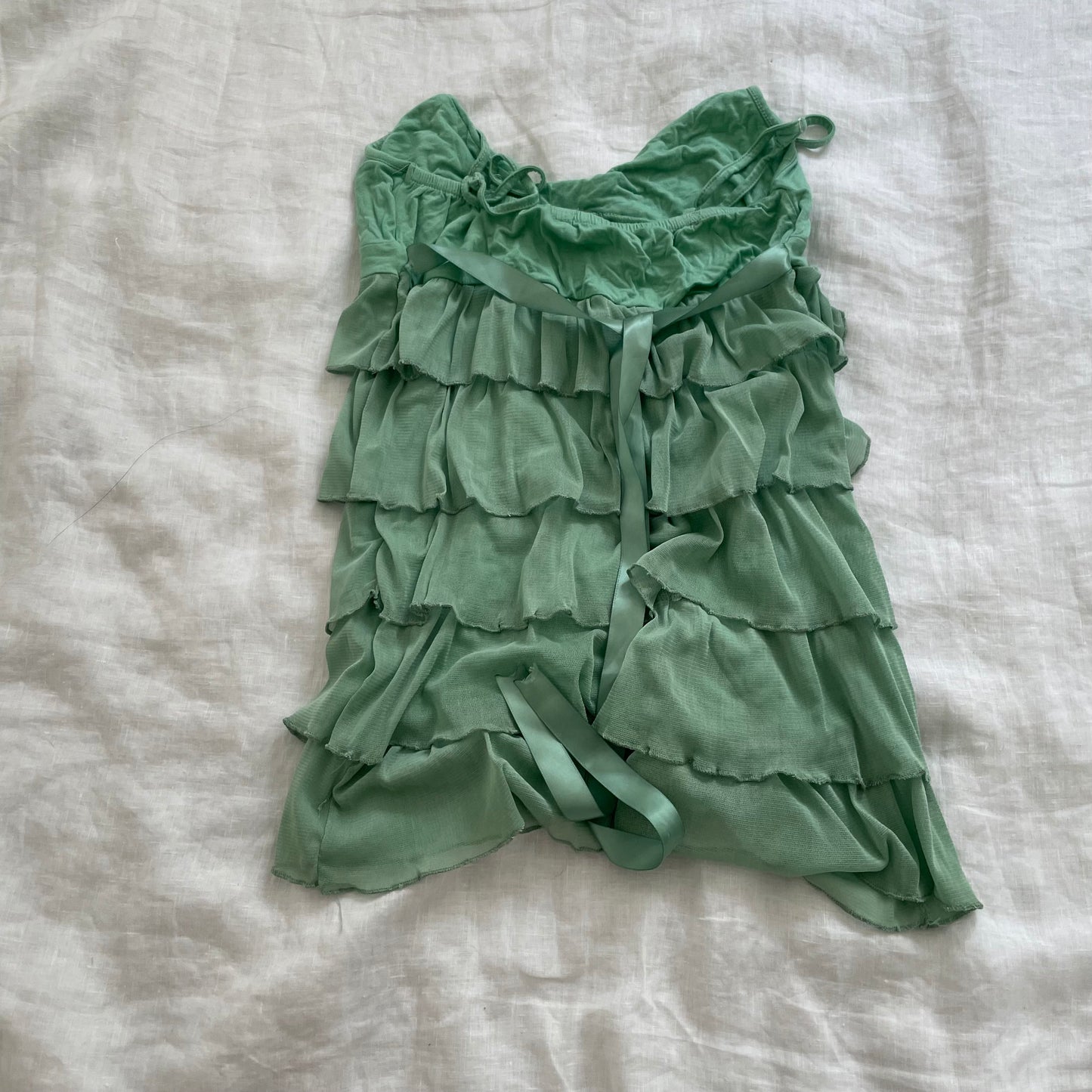 fairy eurosummer zeta moda boho fairy green ruffle tiered camisole