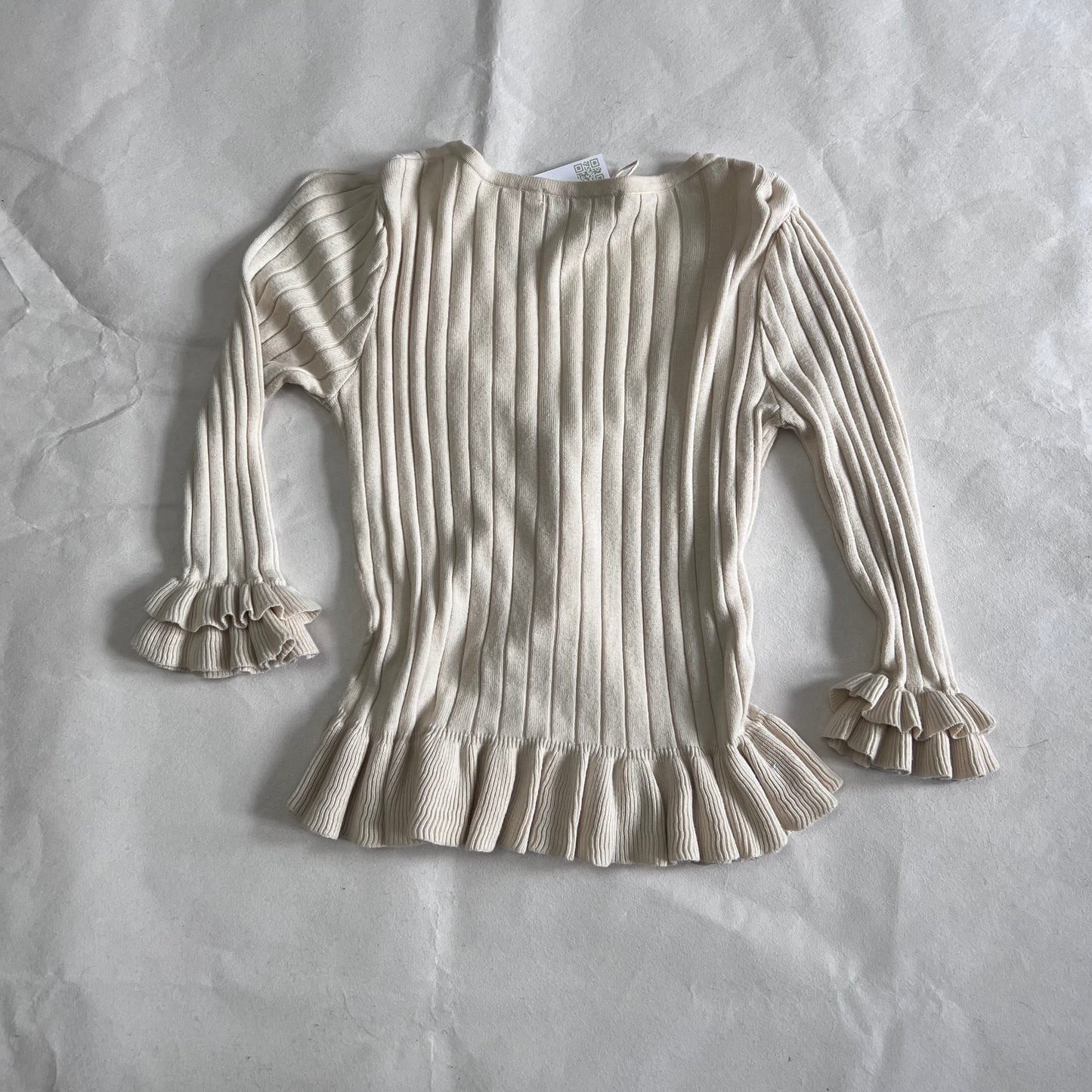 Romantic Nanette Lepore Cream Crop Rosette Ruffle Hem Cardigan Top