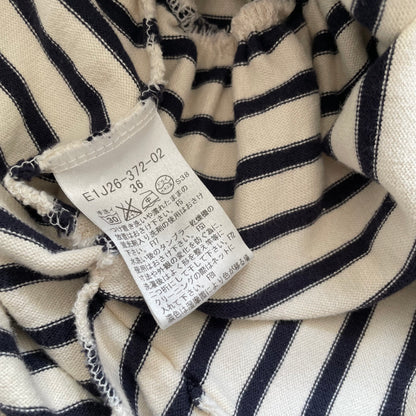 preppy burberry blue label white black striped half sleeve babydoll tunic
