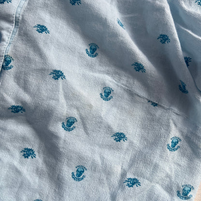 Hysteric Baby Blue Frill Skull Print Button Down Fitted Blouson Shirt