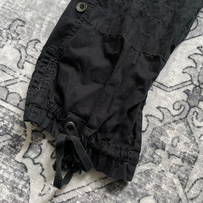 diesel red tag cargo utility black capri trousers