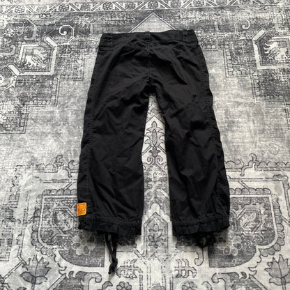 diesel red tag cargo utility black capri trousers