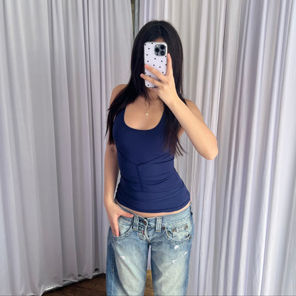Adidas X Stella McCartney Cobalt Blue Fitted Racerback Tank Top
