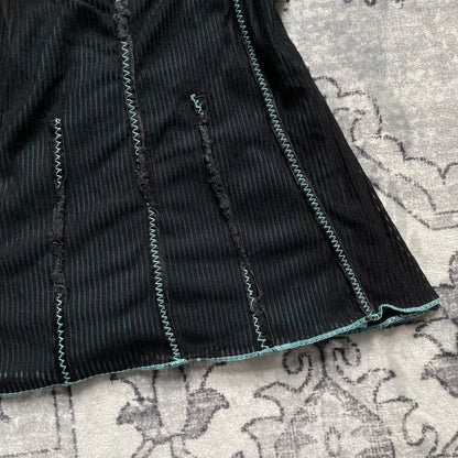 eurosummer boho shirt passion black blue puff charm reverse stitch bow camisole