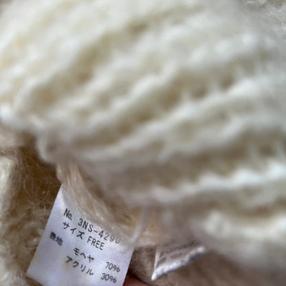 Hysterics Mohair Blend Cream 3/4 Sleeve Fine Knit Sweater Dress Top