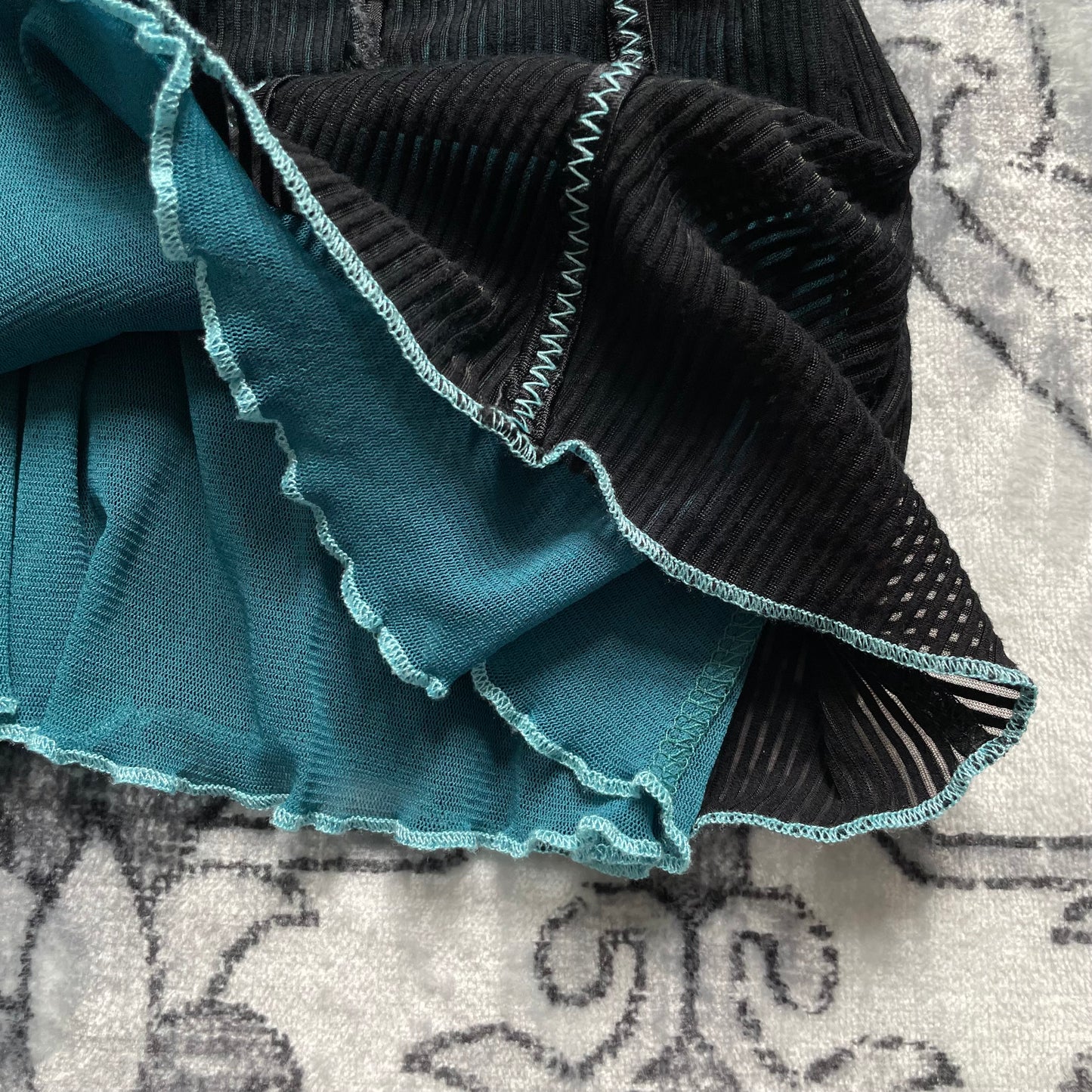 eurosummer boho shirt passion black blue puff charm reverse stitch bow camisole