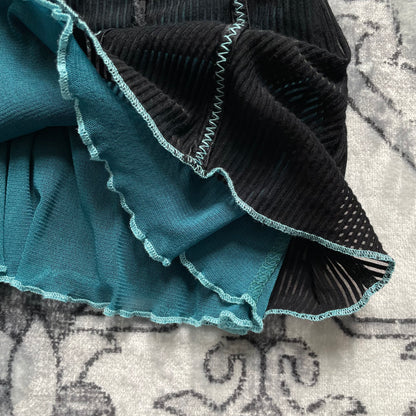 eurosummer boho shirt passion black blue puff charm reverse stitch bow camisole