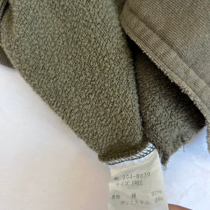 hysterics khaki corpcore asymmetric button faded text graphic collared jacket