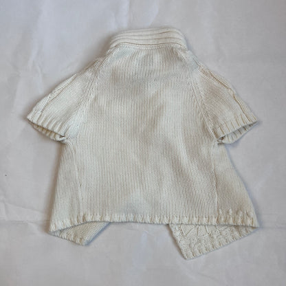 cream wool blend replay knit high collared button neck cardigan